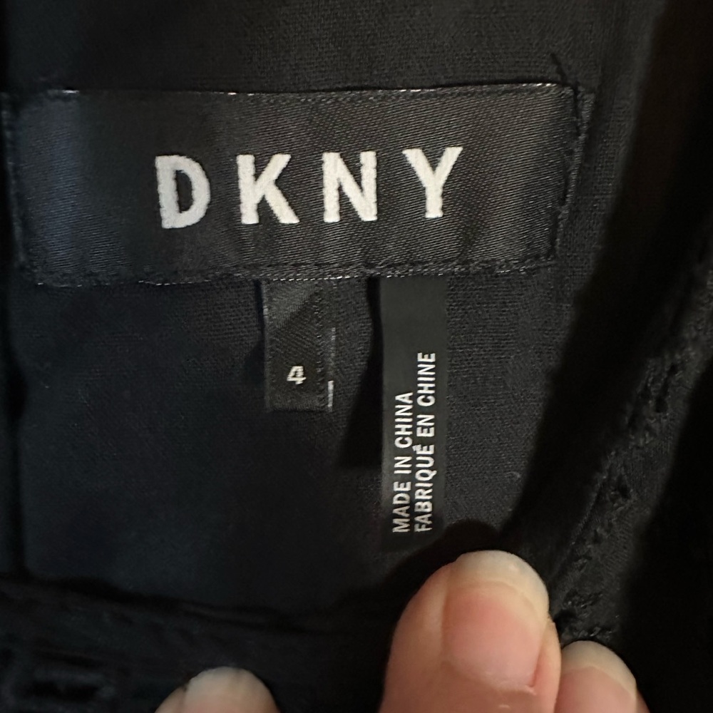 DKNY Black Eyelet Sleeveless A Line Dress - Size 4 - Picture 9 of 11